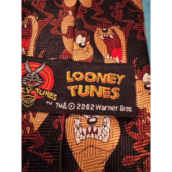 Lot of 2 Vintage Looney Tunes Taz Silk Neckties – Tasmanian Devil Cartoon Print - Picture 6 of 13
